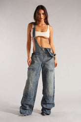 Loose Casual Pocket Wide-Leg Drape Pants